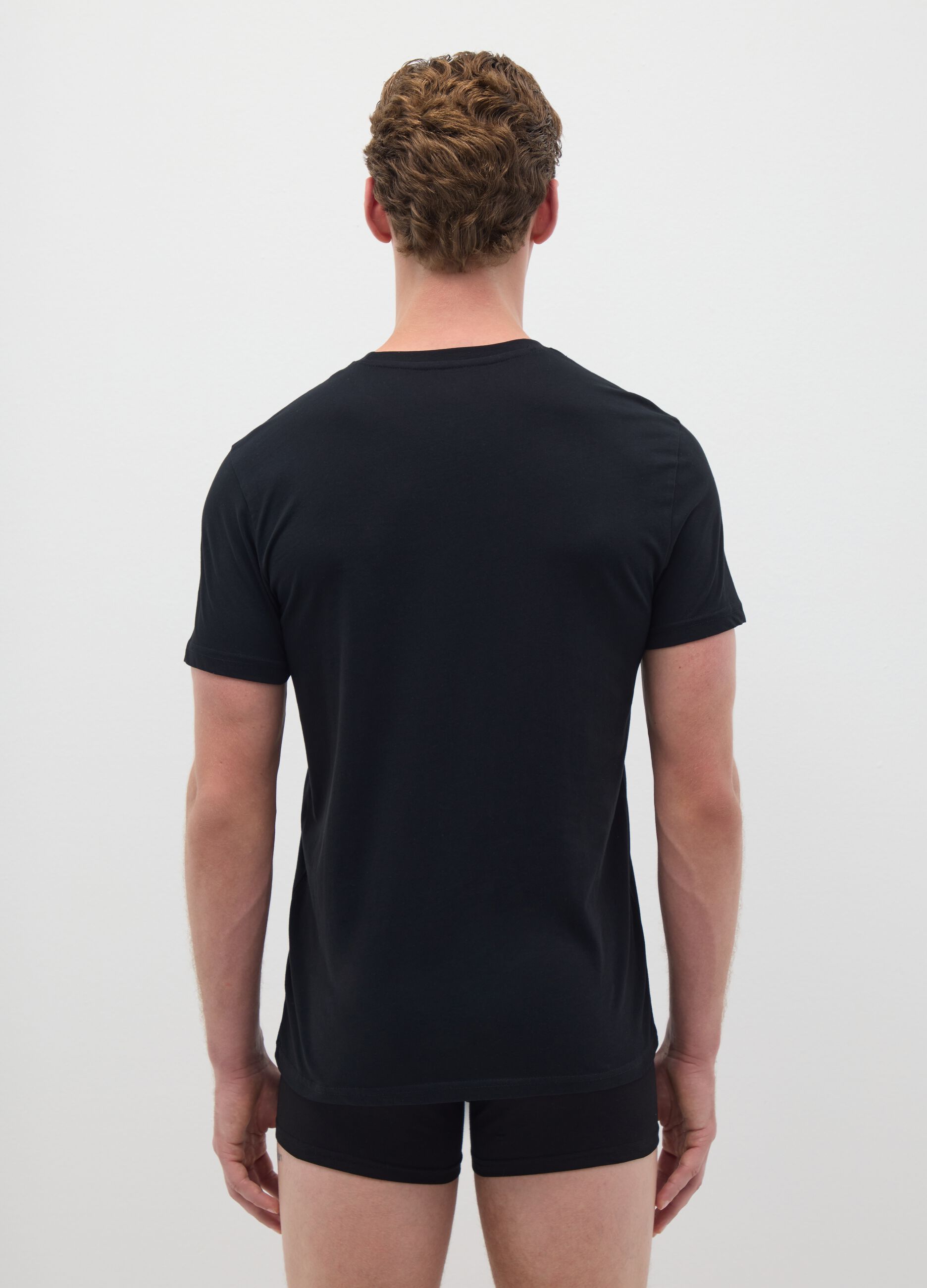Men's black pure cotton t-shirt