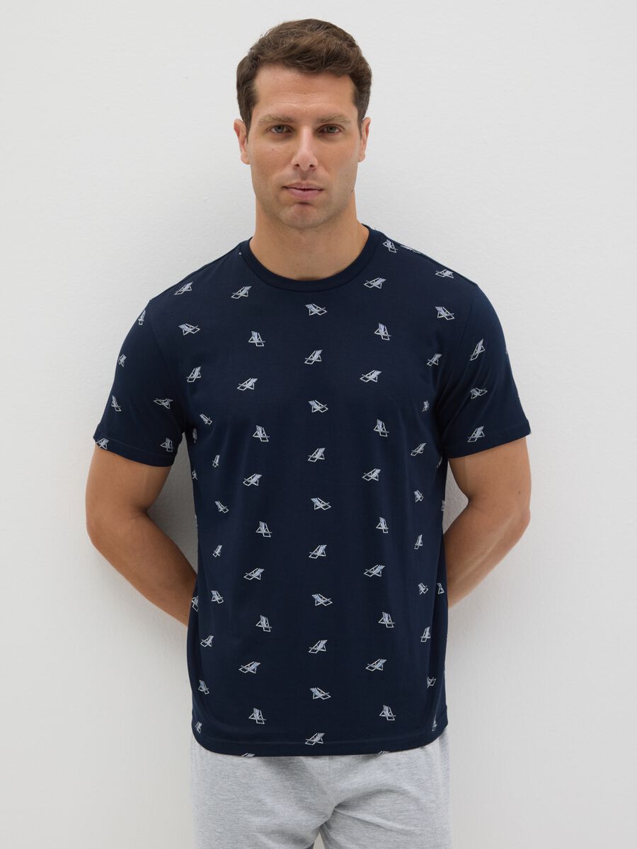 Blue short pyjamas with Ovs print_1