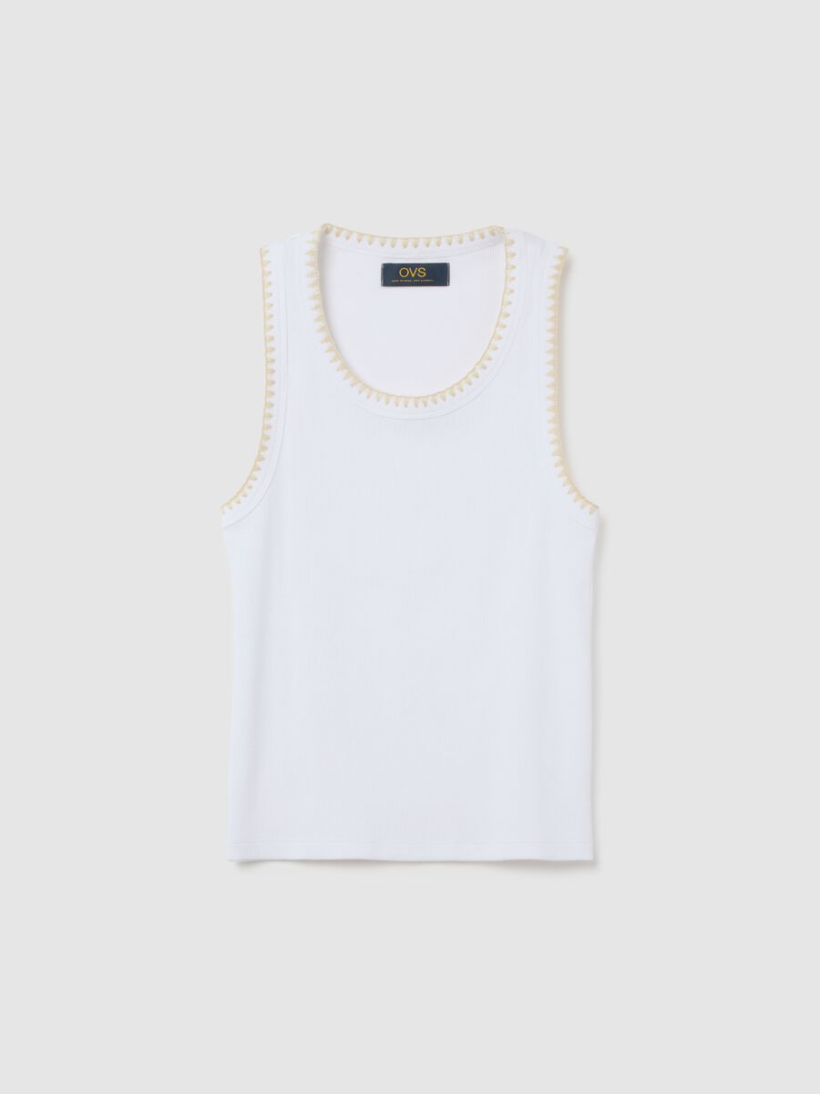 Women's White Stretch Cotton Vest_4