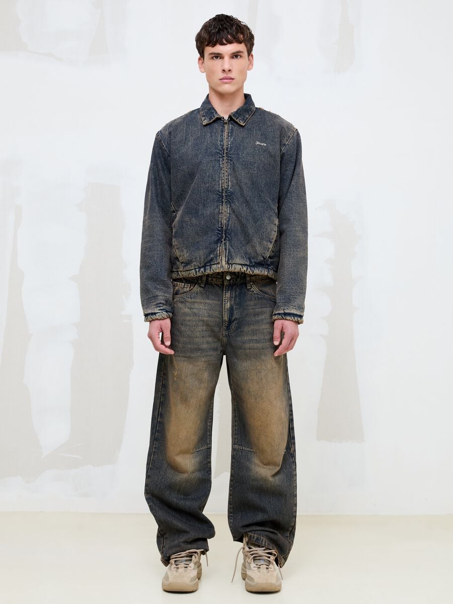 Denim Padded Jacket Vintage Dark Blue_3