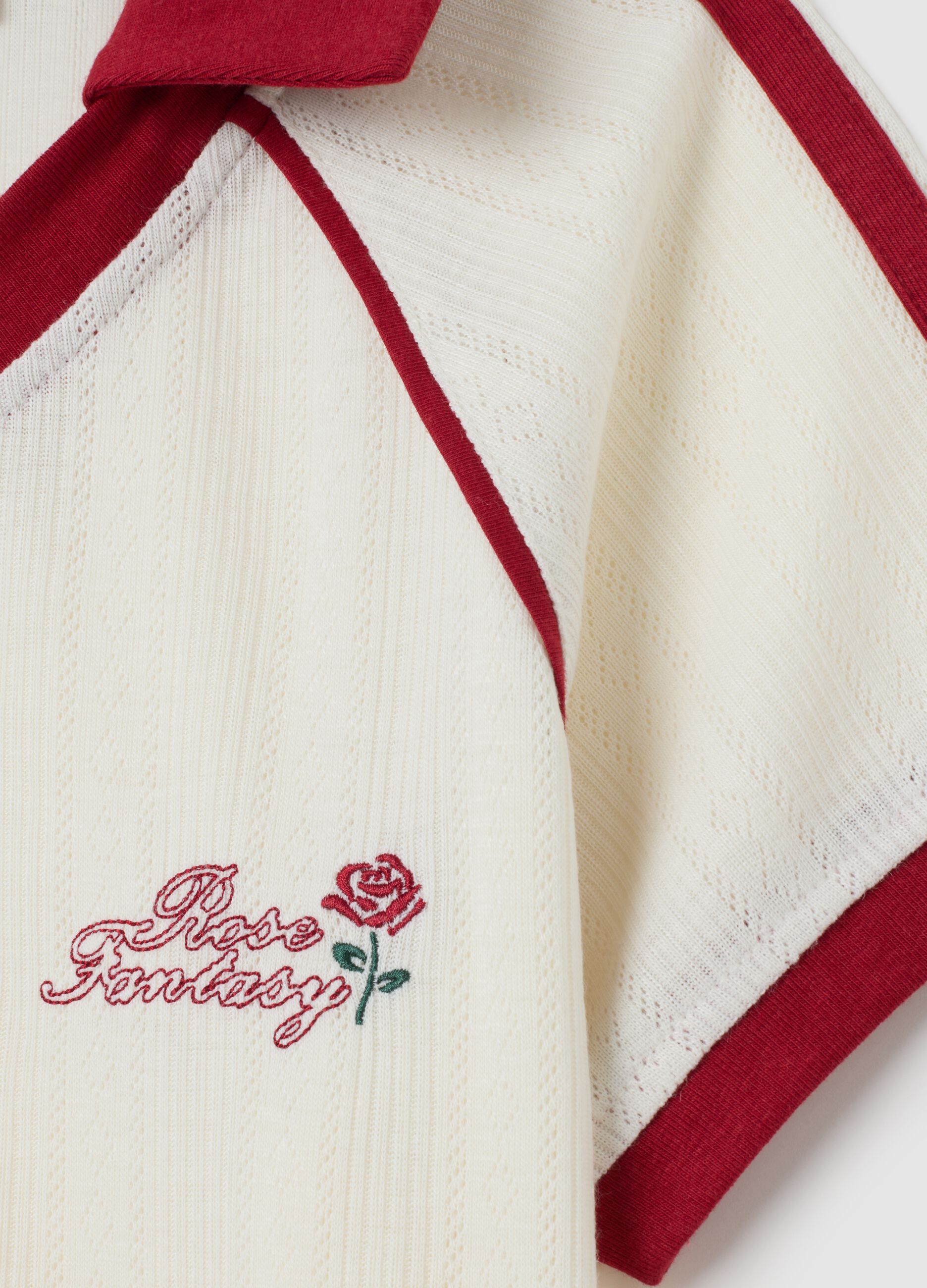 Mixed Polo with Multicolour Embroidery