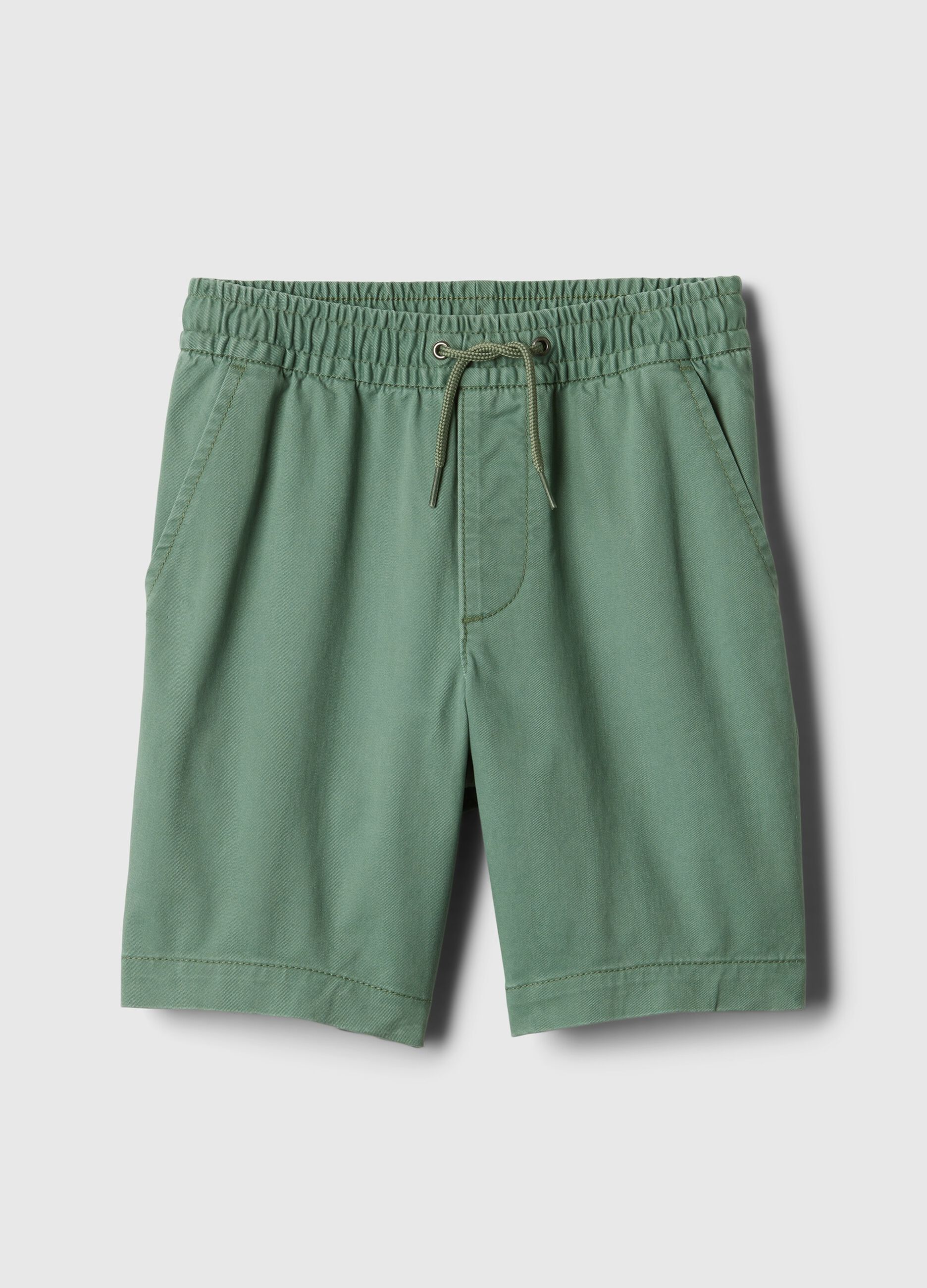 Twill Bermuda shorts with drawstring