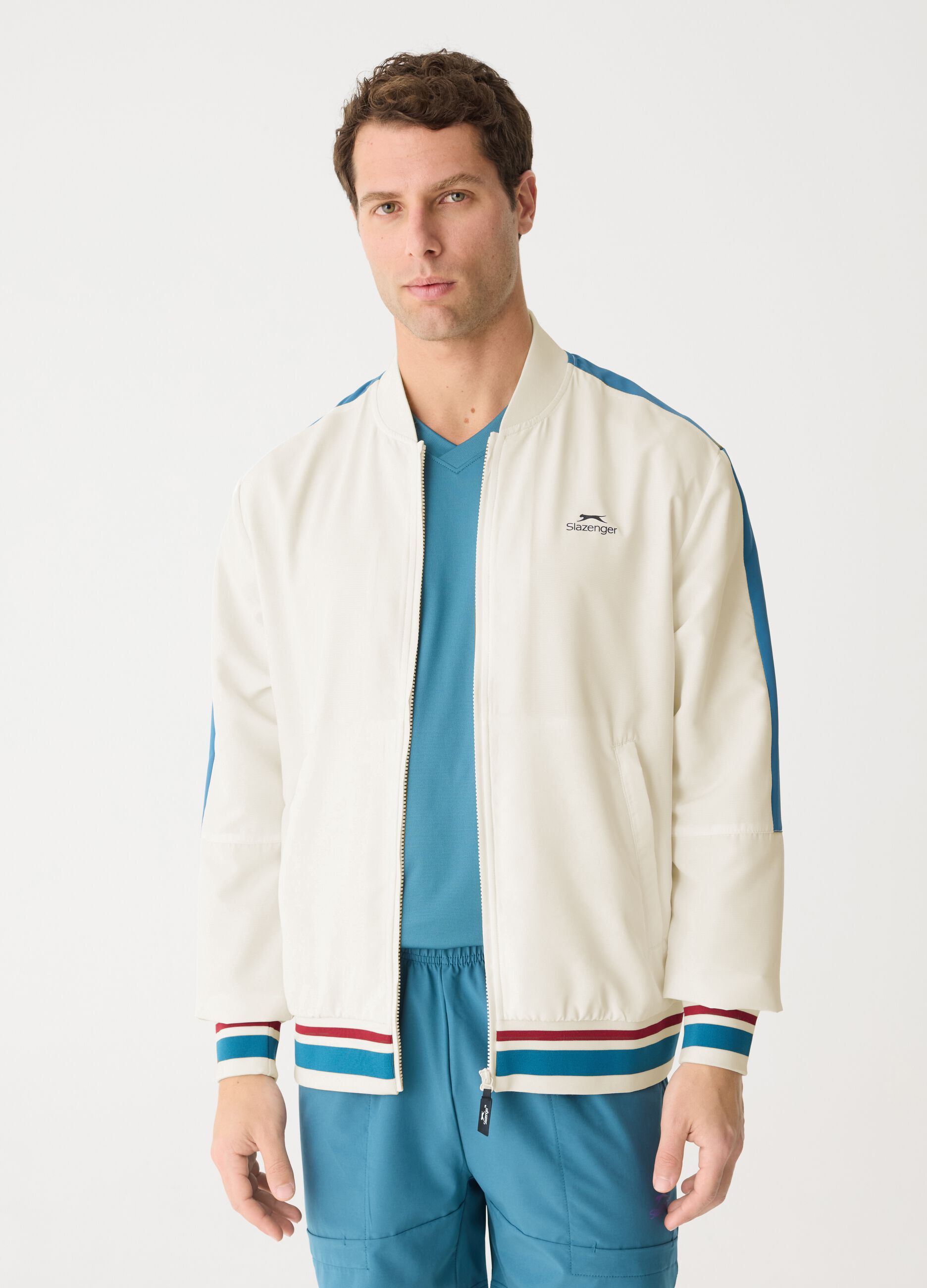 SLAZENGER full-zip sweatshirt with contrasting edging