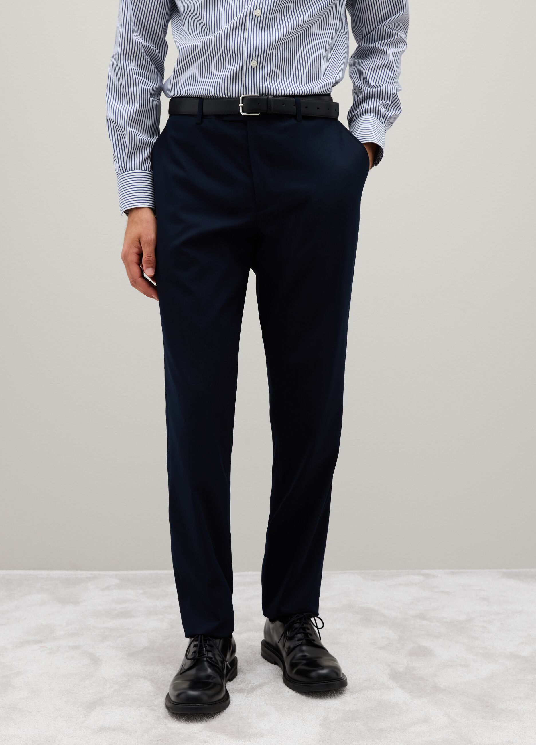 Regular Fit Blue Mixed Trousers