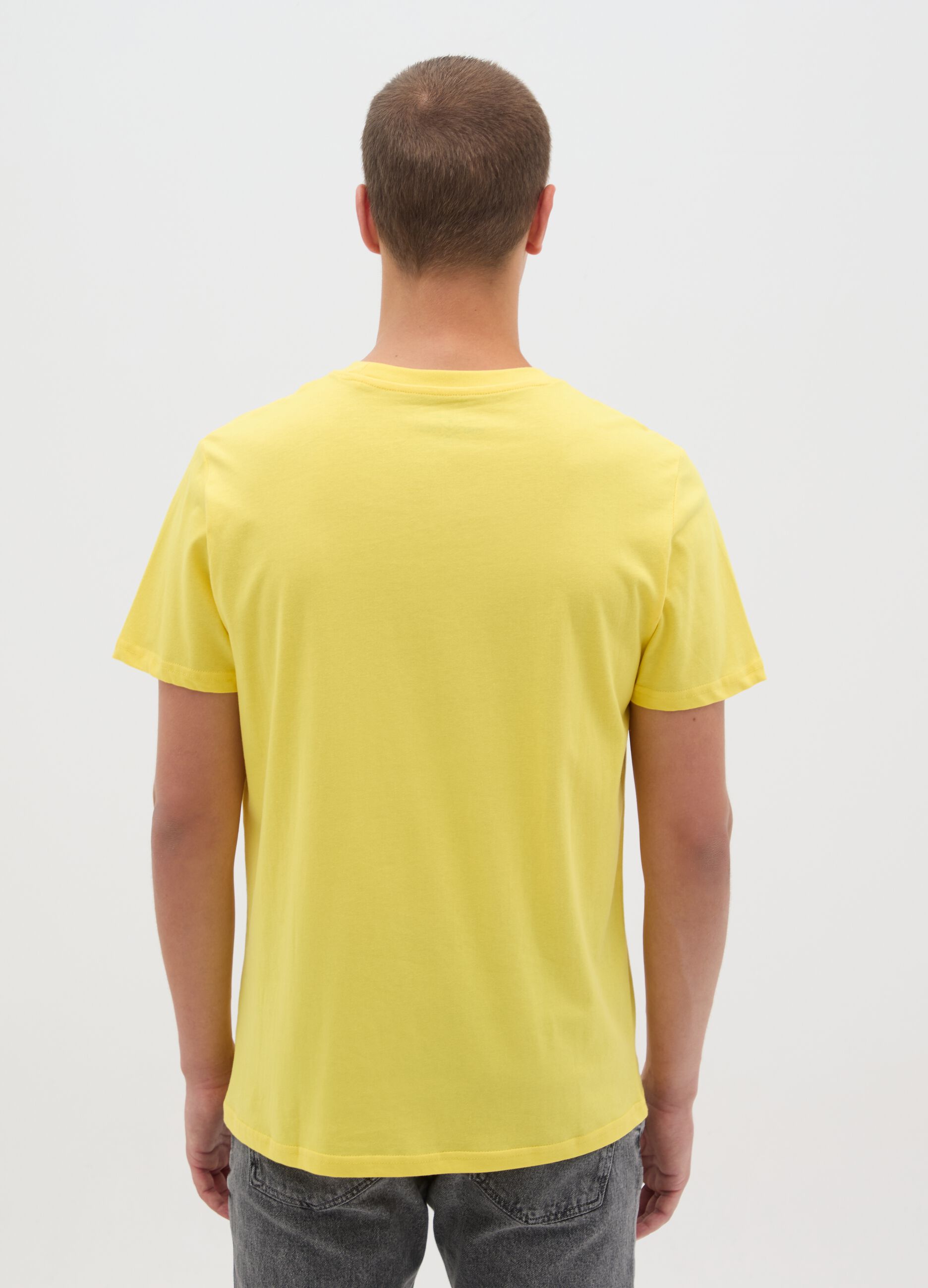 Yellow T-shirt with Ramen Boy Print by Ovs