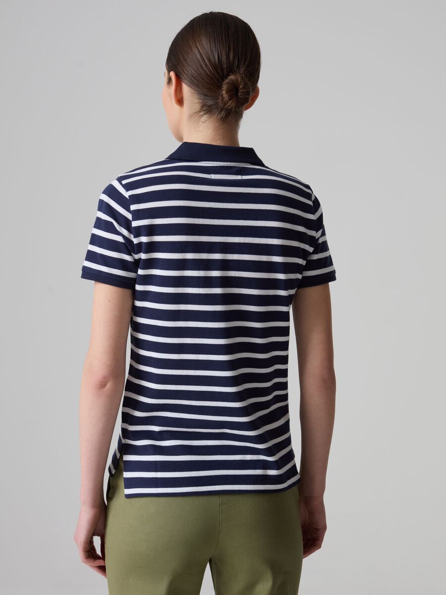 Organic cotton piquet polo shirt with stripes_2