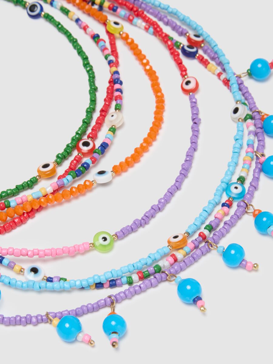 Multicolour glass necklace with layered design_1