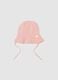 Baby girl's pure cotton pink hat with ties_0