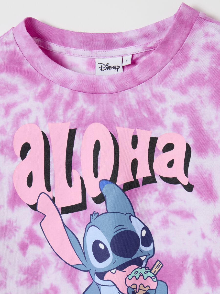 Tie-dye T-shirt with Stitch print_5