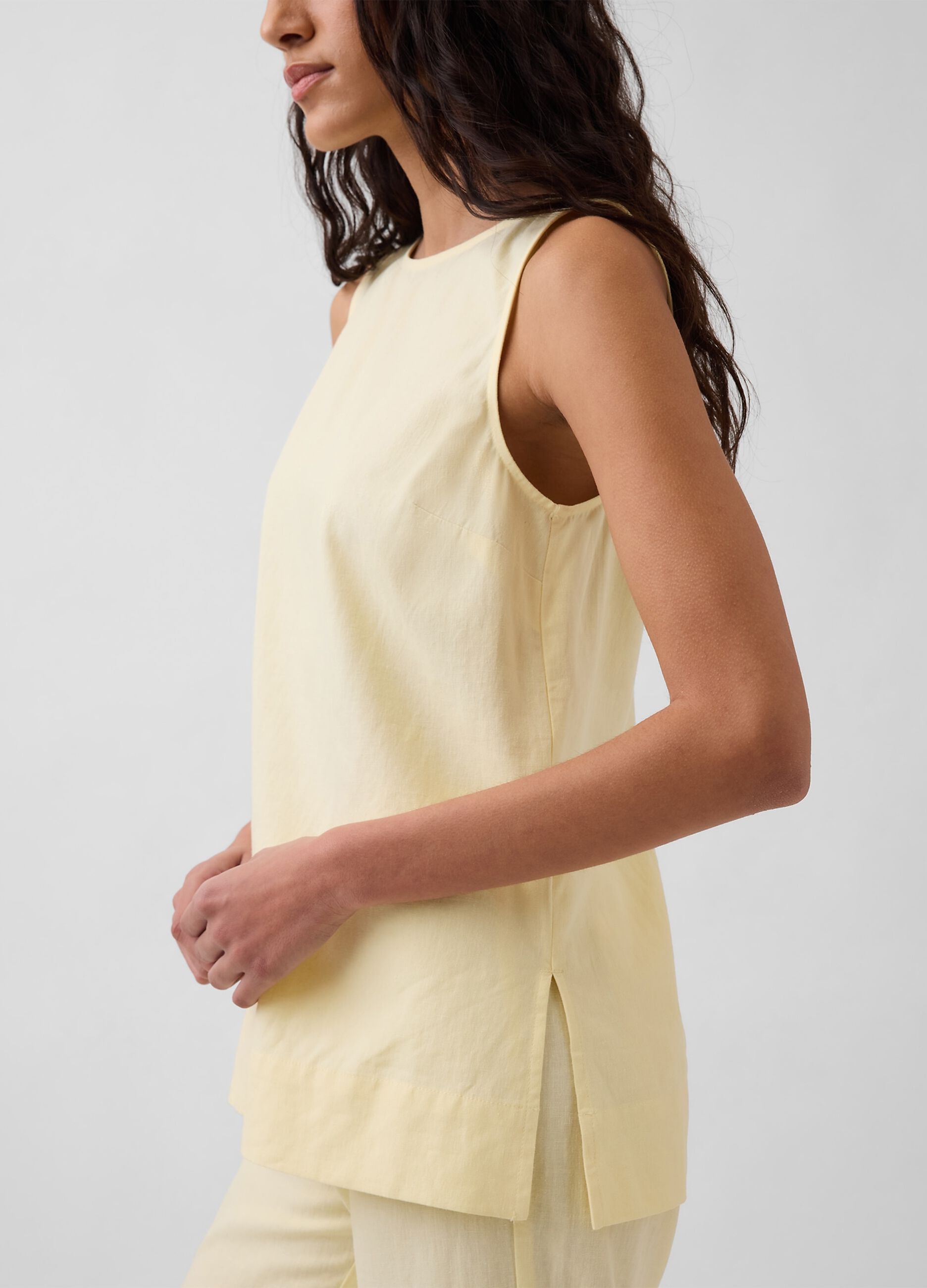 Linen-blend tank top