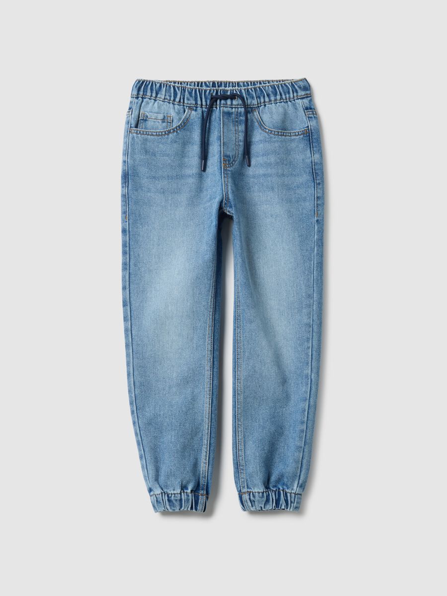 Boys' blue stretch cotton blend relaxed fit jeans_3