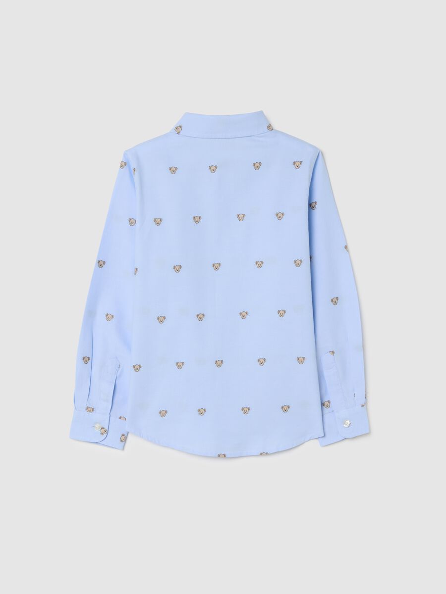 Camicia azzurra in cotone a maniche lunghe_1