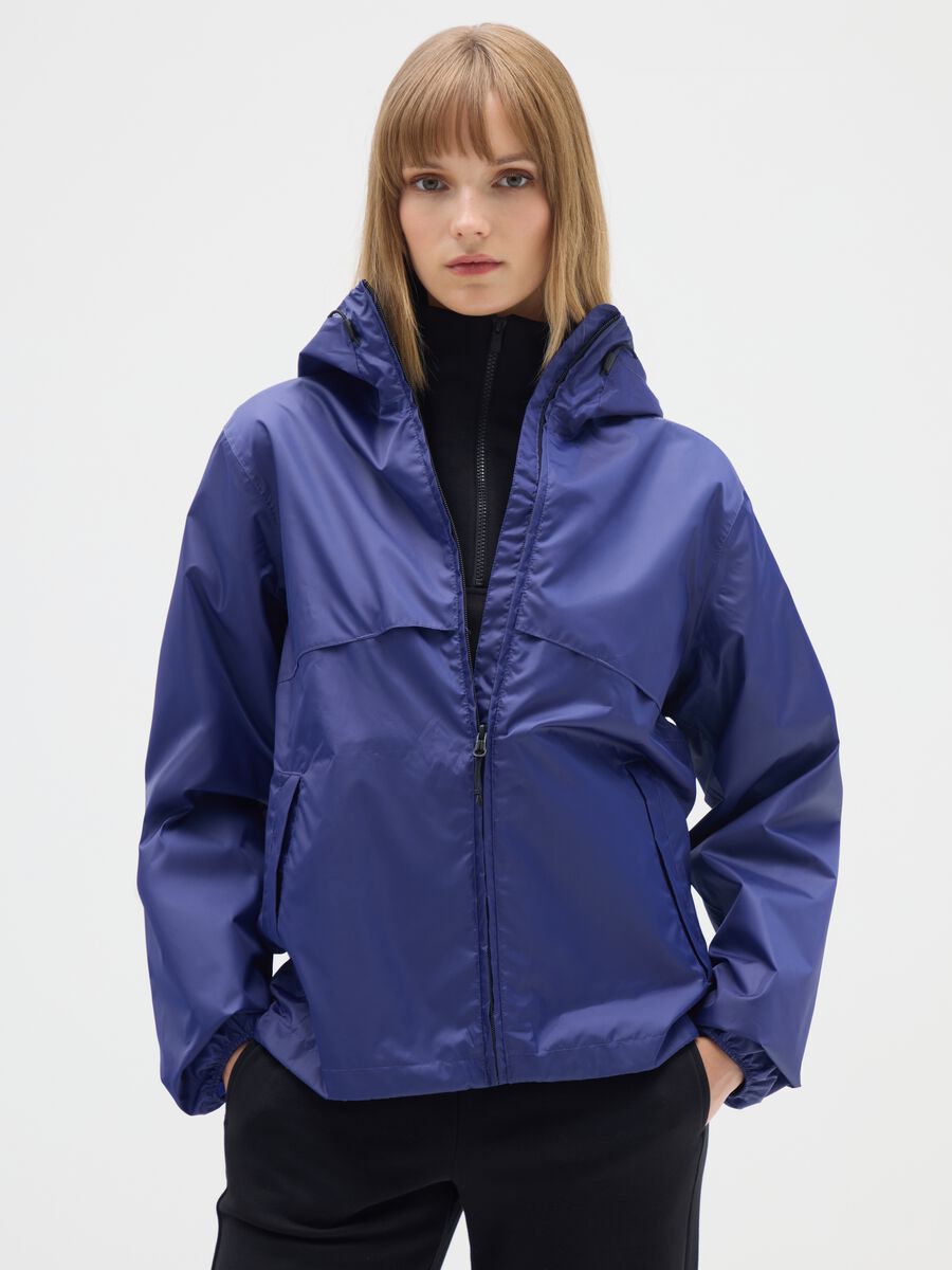Women's blue regular fit jacket_0