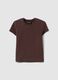 Brown fitted stretch cotton T-shirt_4