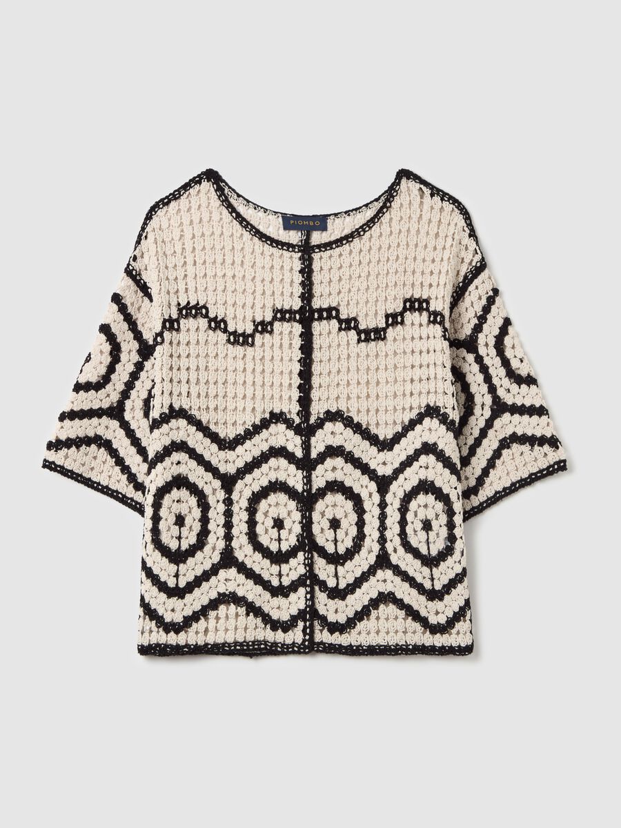 Crochet T-shirt with geometric motif_4