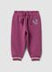 Purple pure cotton jogger trousers with Lilo & Stitch embroidery for baby girl_0