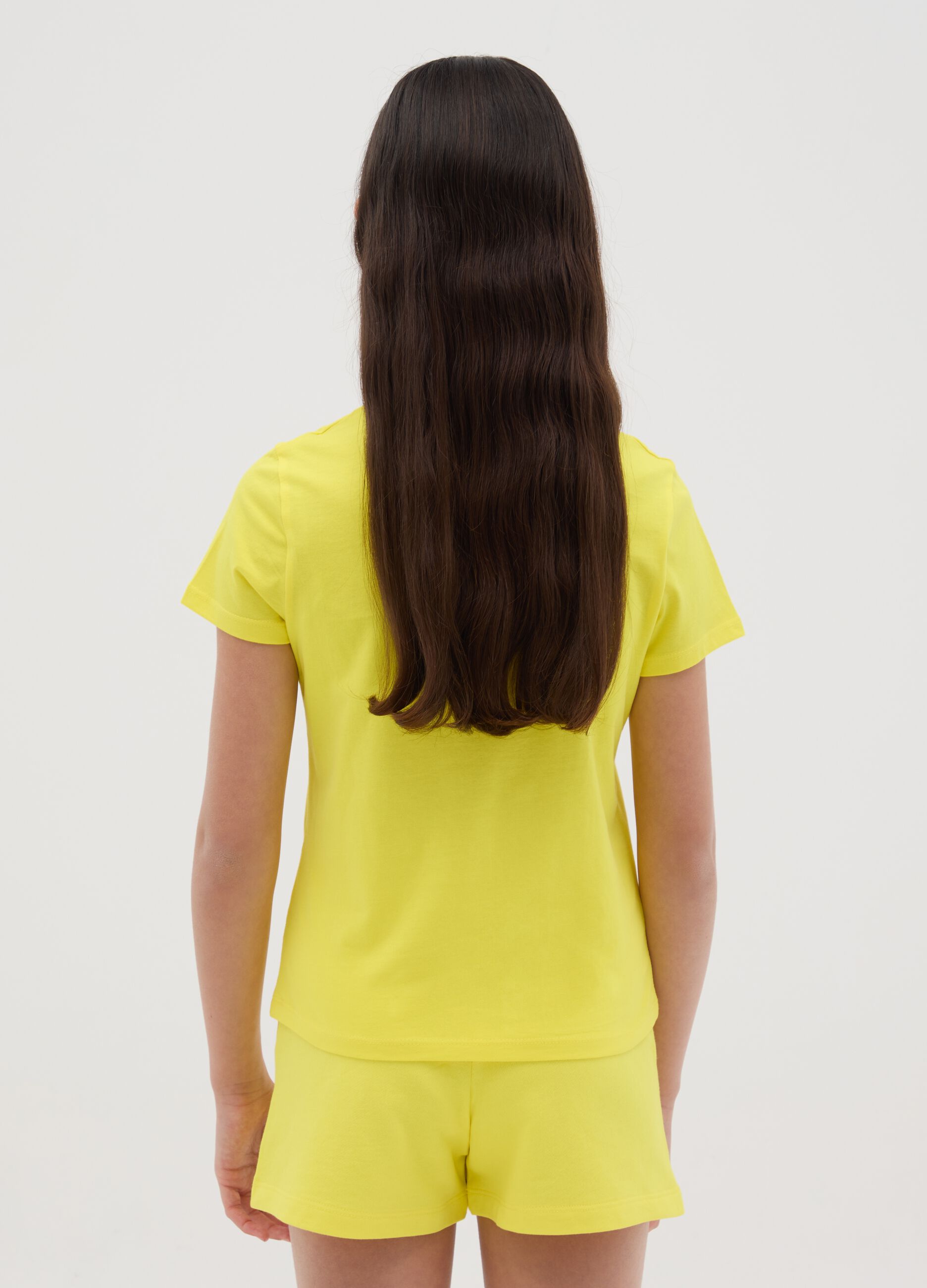 Yellow T-shirt in organic cotton