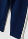Blue organic cotton joggers with contrast side stripes_2