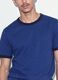 T-shirt fitted blu in puro cotone con profili a contrasto_2