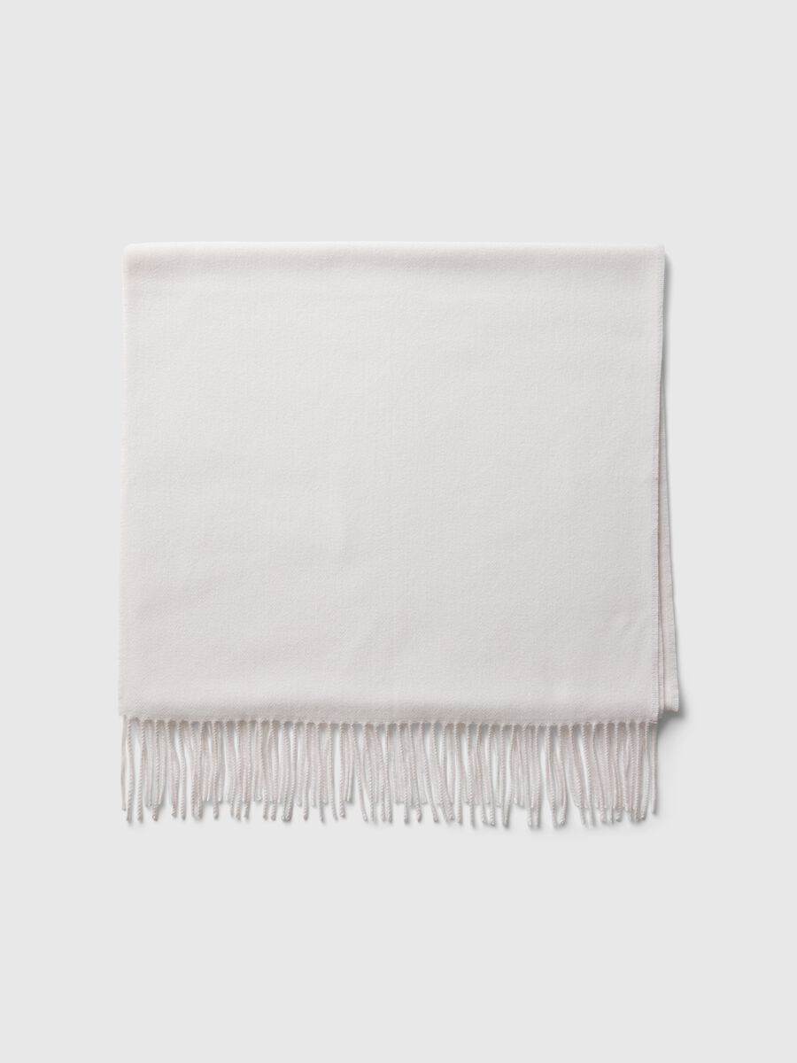 Scarf in wool and viscose blend with fringing_0