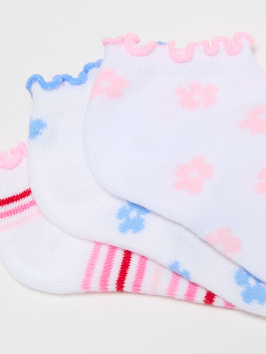 5-pack stretch shoe liners with stripes and flowers_2