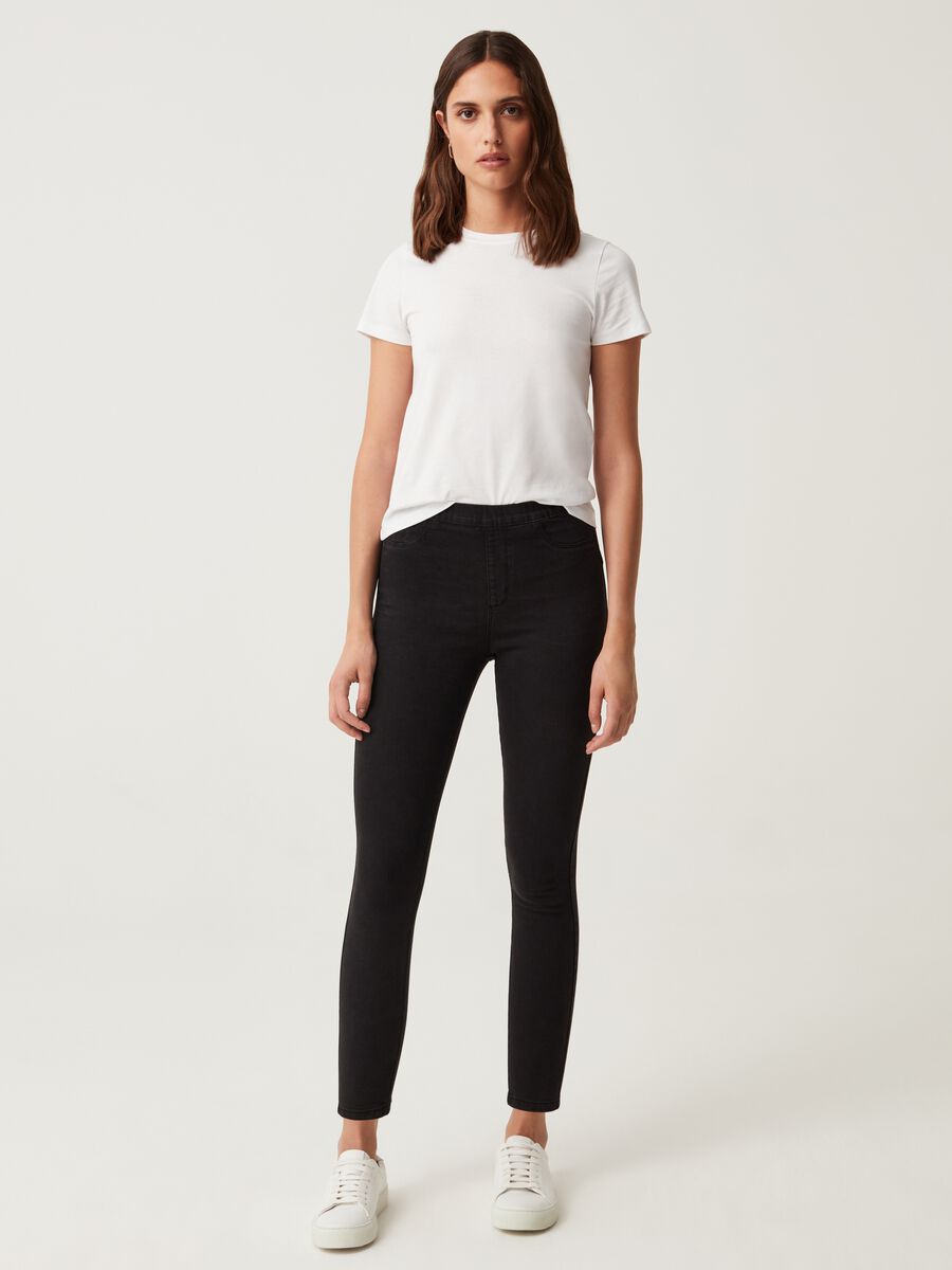 Jeggings cropped a vita alta_0