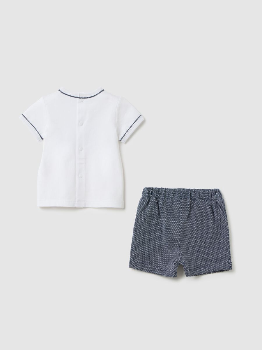 Newborn coordinated set in pure white cotton_1