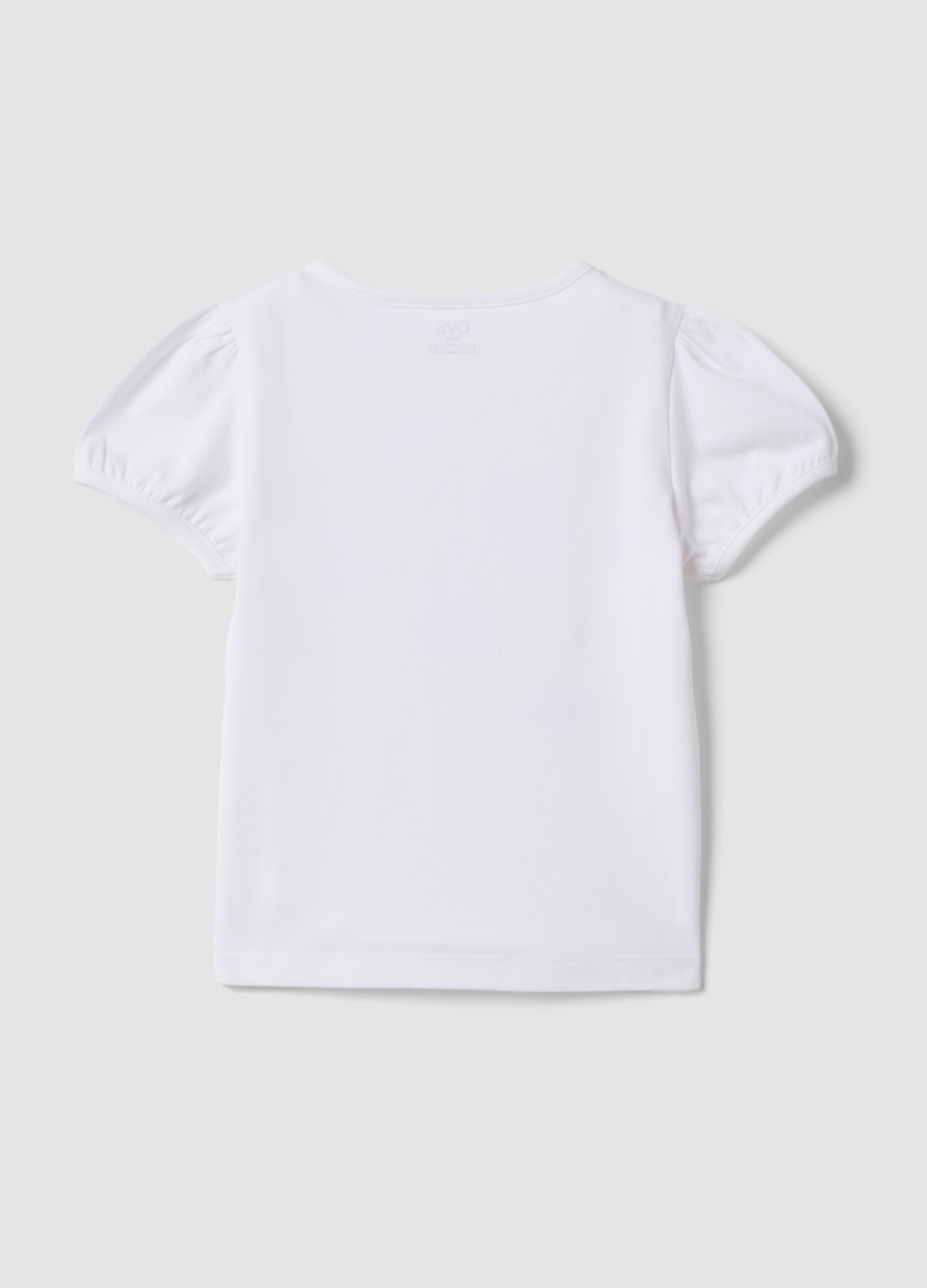 White short-sleeved stretch-cotton T-shirt