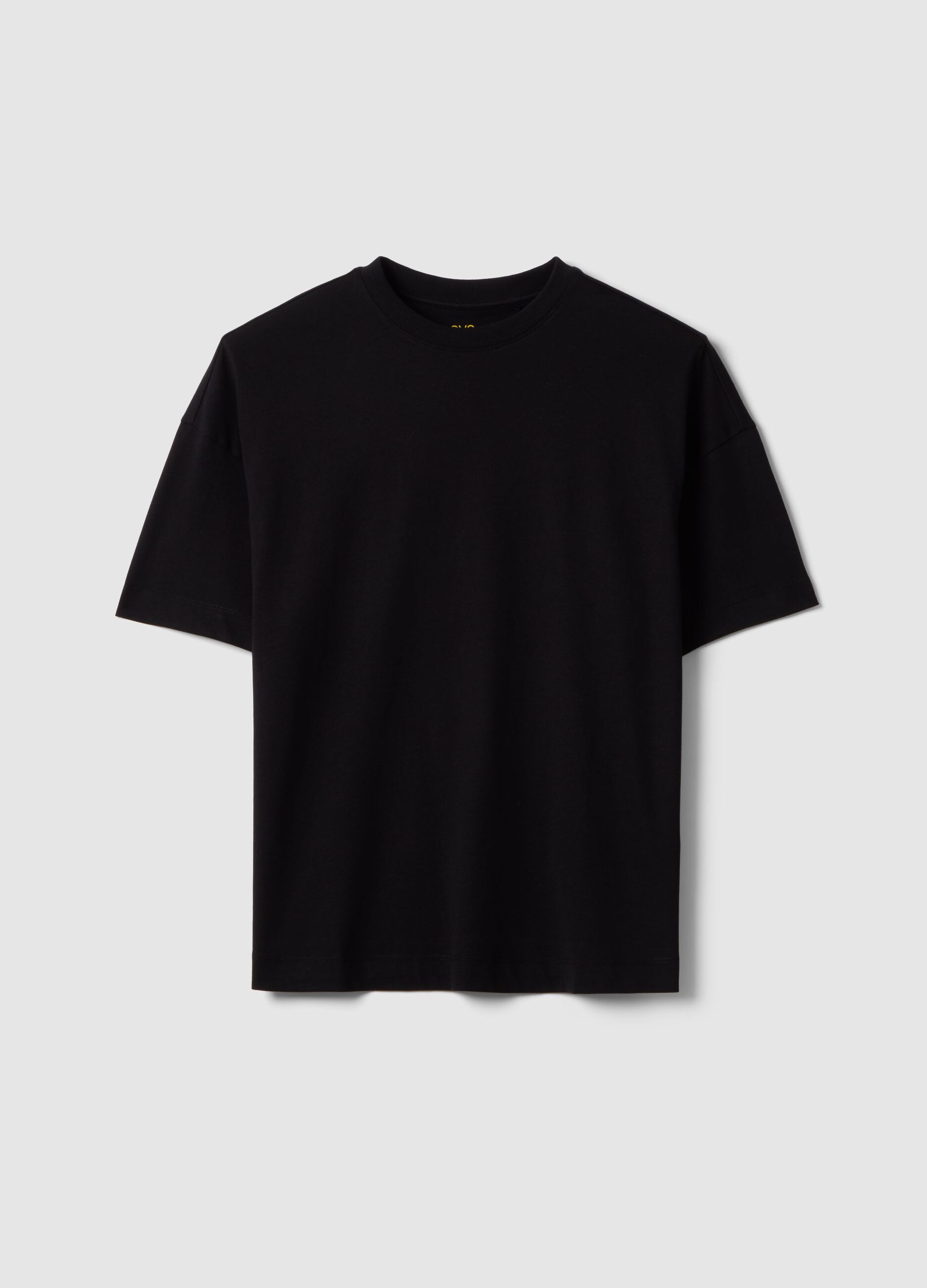Oversized fit black short sleeve pure cotton t-shirt