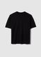 Oversized fit black short sleeve pure cotton t-shirt_4