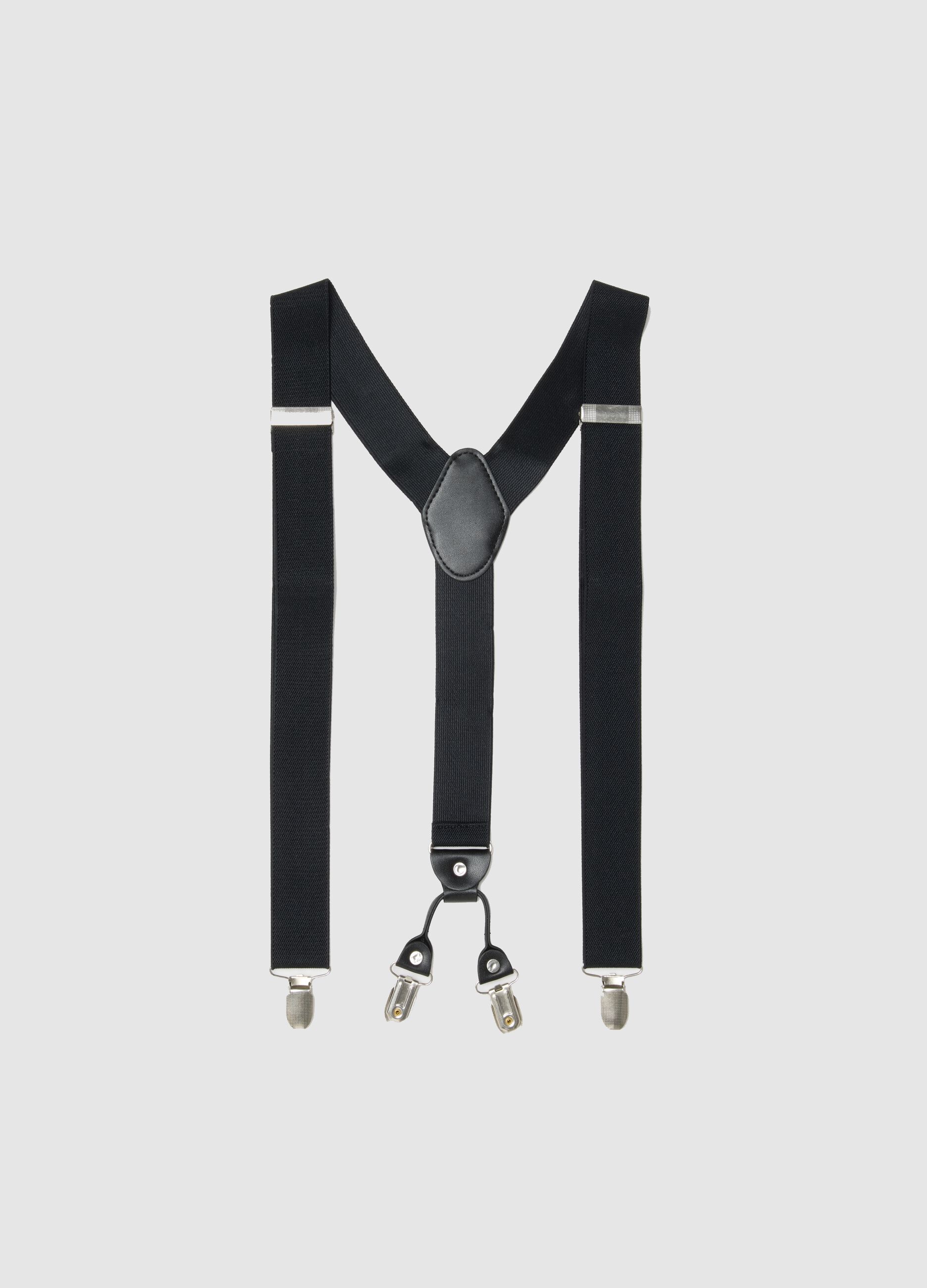 Black braces with clip closures