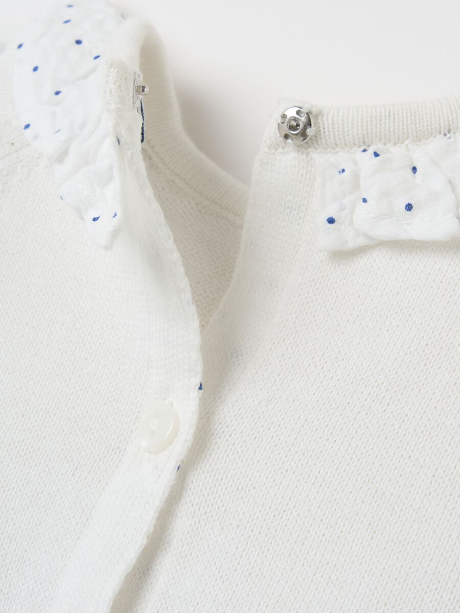 Two-part dress with striped motif and polka dot pattern_3
