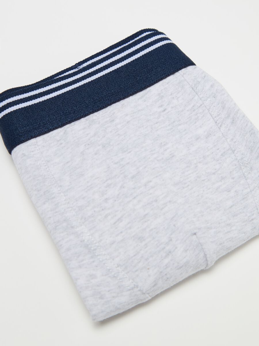 Boxer in cotone stretch con dettaglio a righe _3