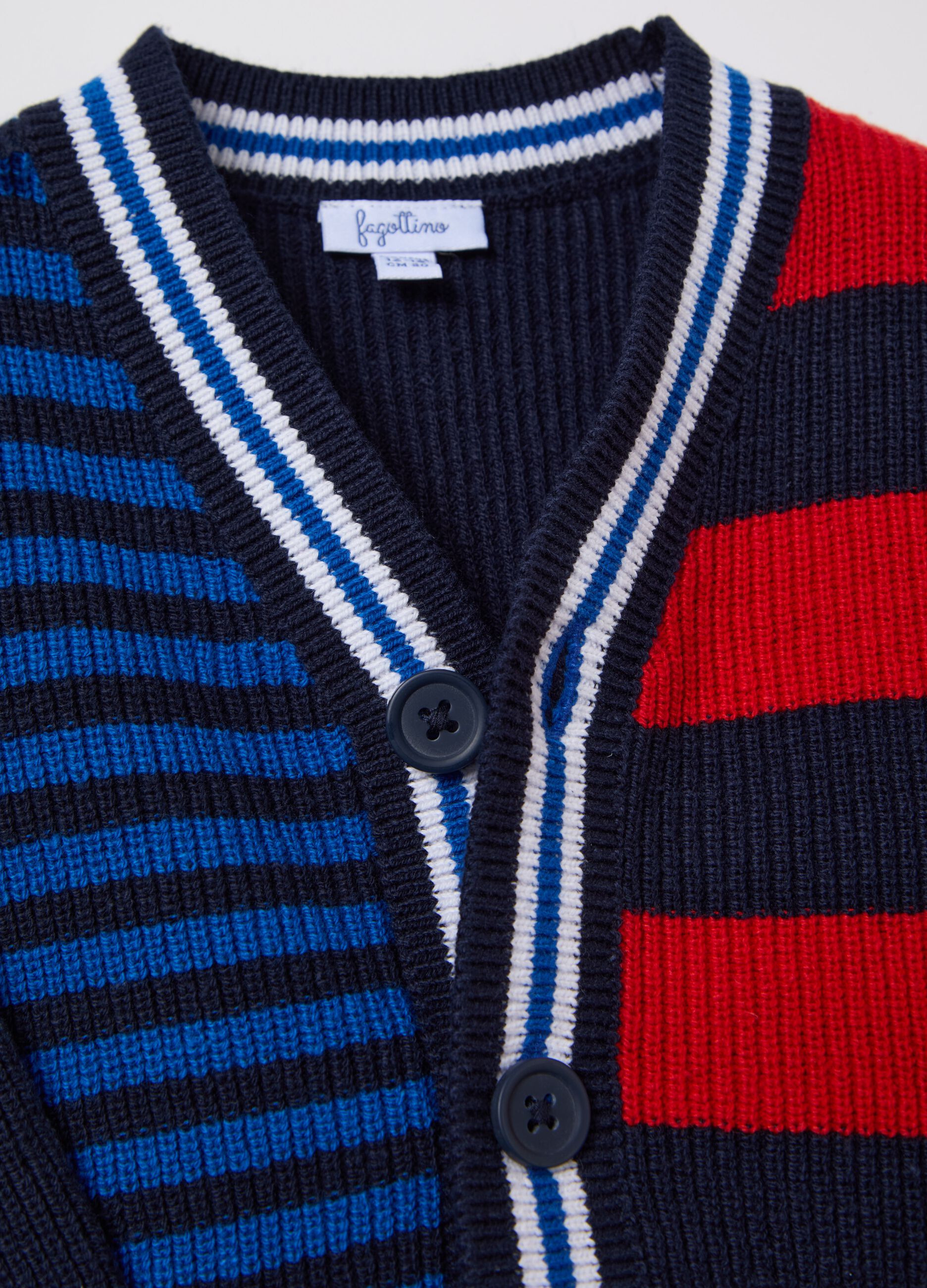 Striped cardigan with V neck