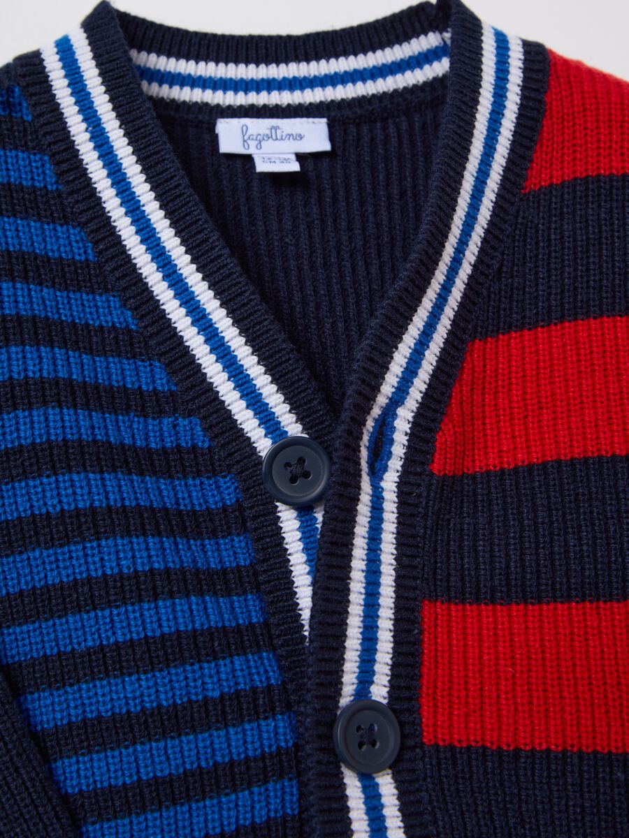 Striped cardigan with V neck_3