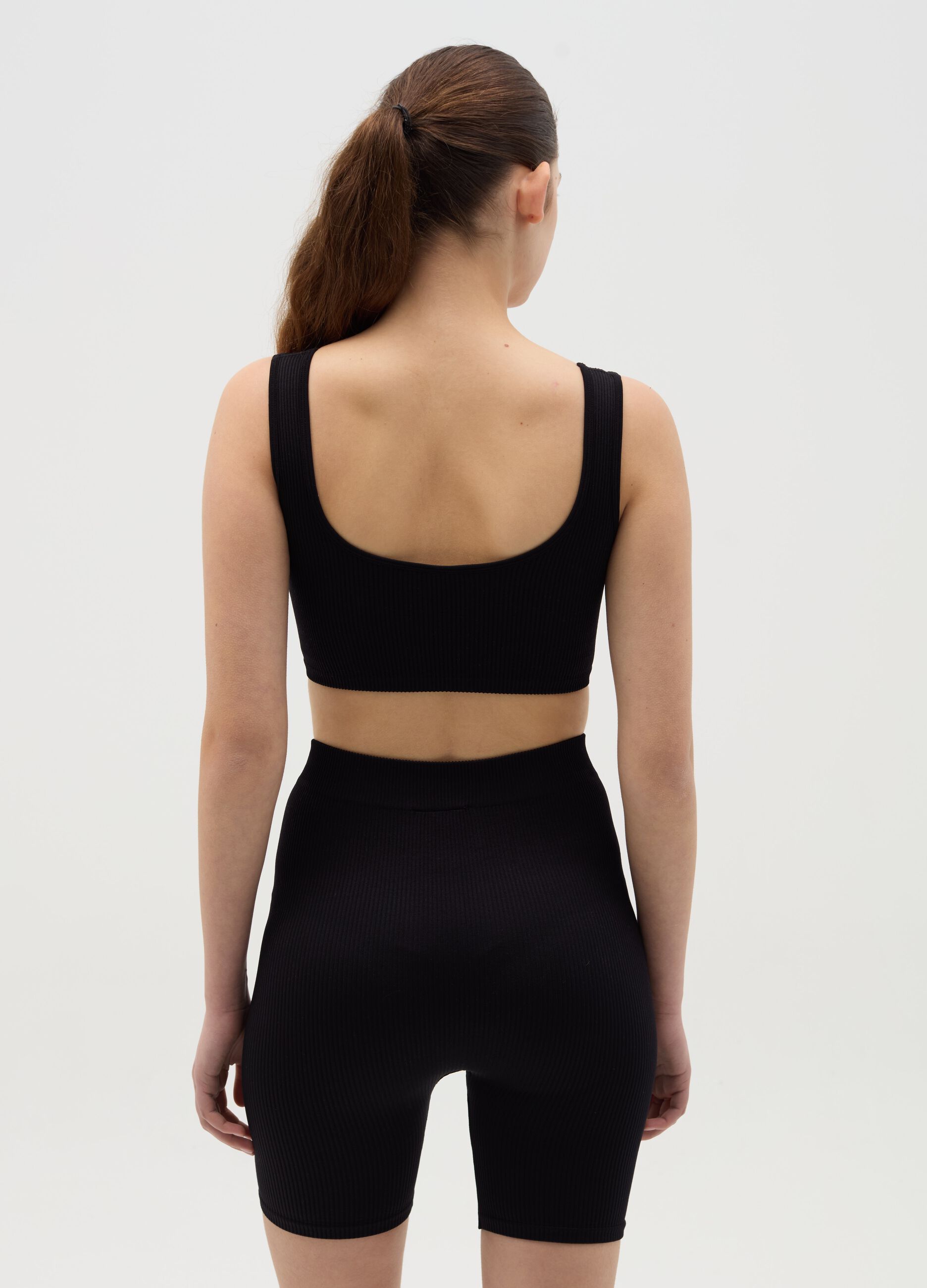 Ribbed cycle shorts