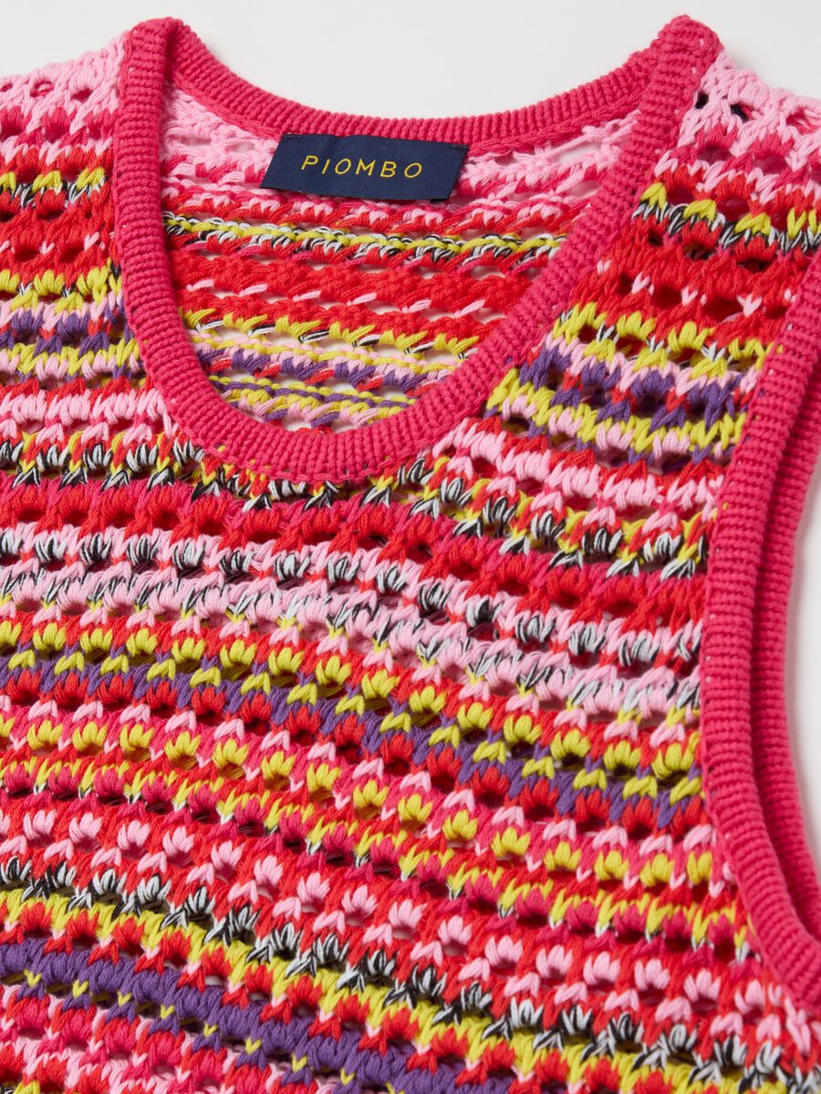 Crochet tank top in multicoloured knit_5