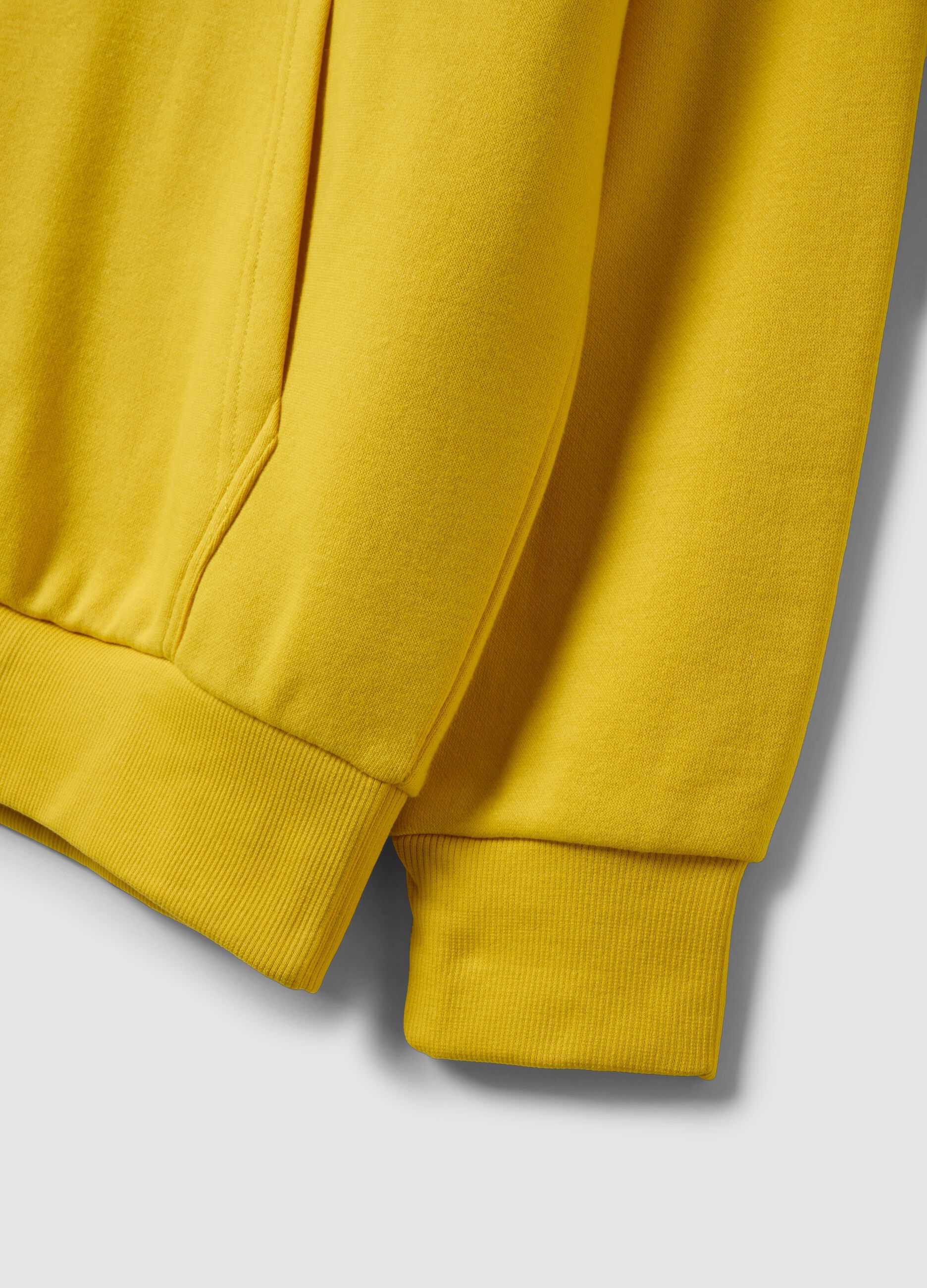 Yellow cotton-blend hoodie with Lakers print