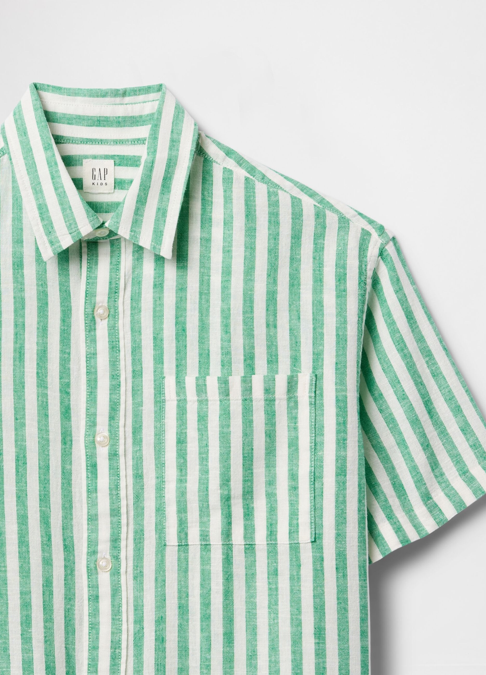 Green and White Striped Shirt