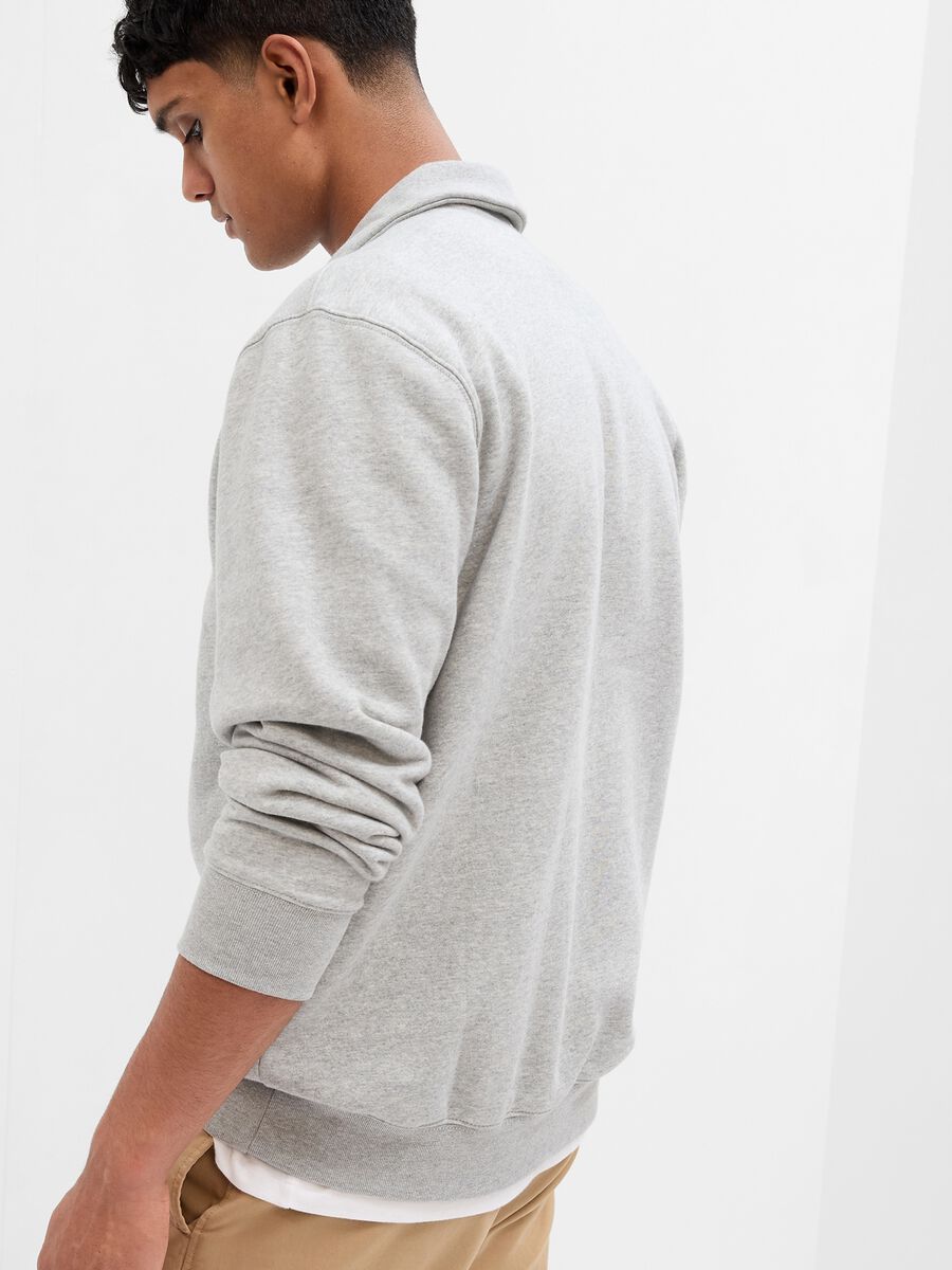 Half-zip sweatshirt with glossy-effect logo print_1
