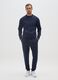 Blue cotton blend sweatshirt with front pocket_1