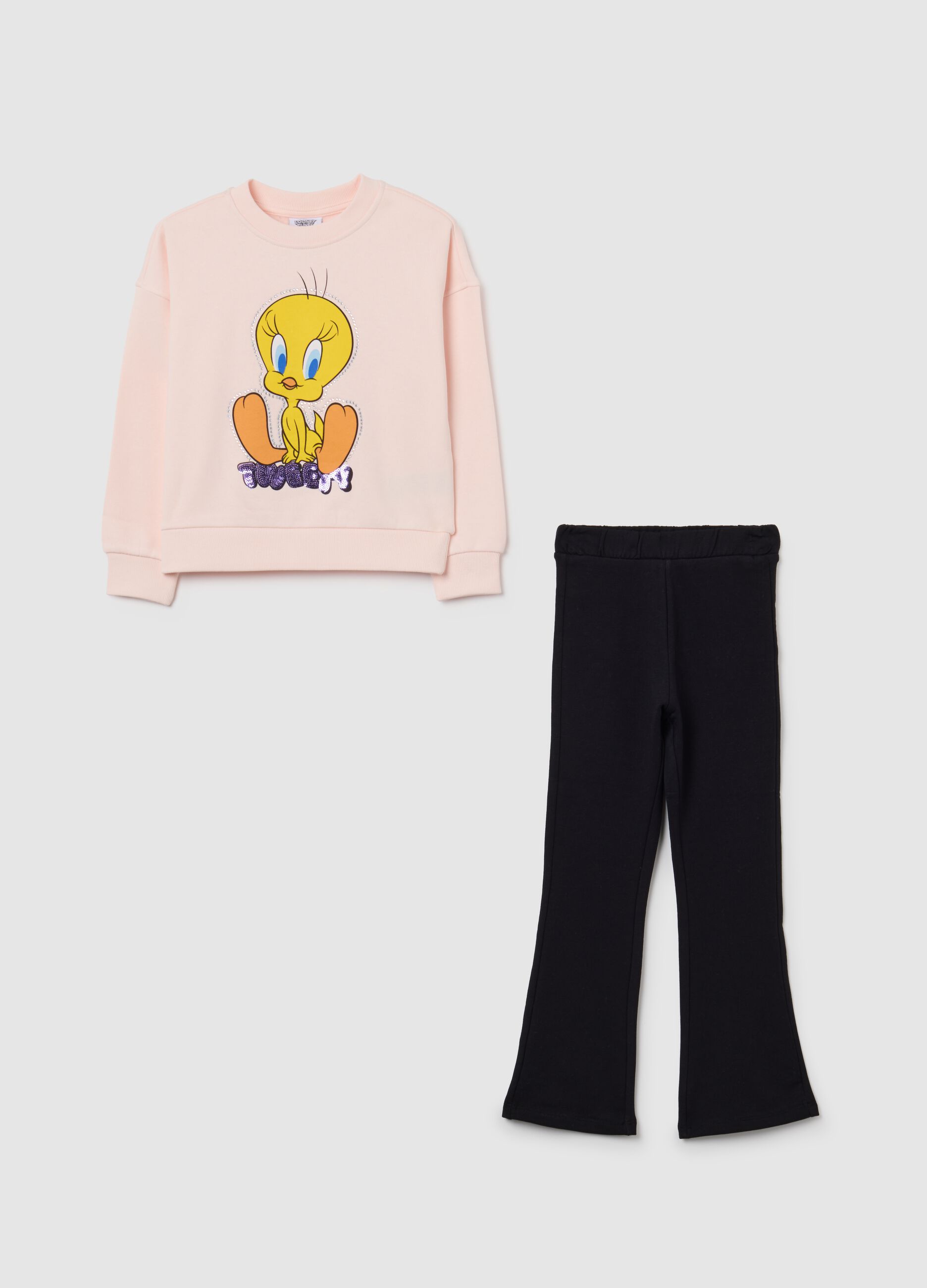 Pink cotton blend regular fit girls' set