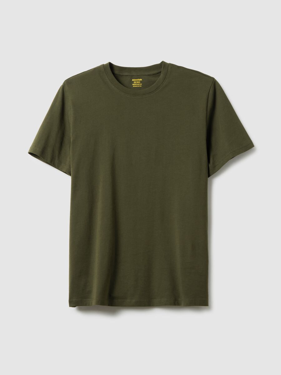 Green pure cotton regular fit T-shirt_4