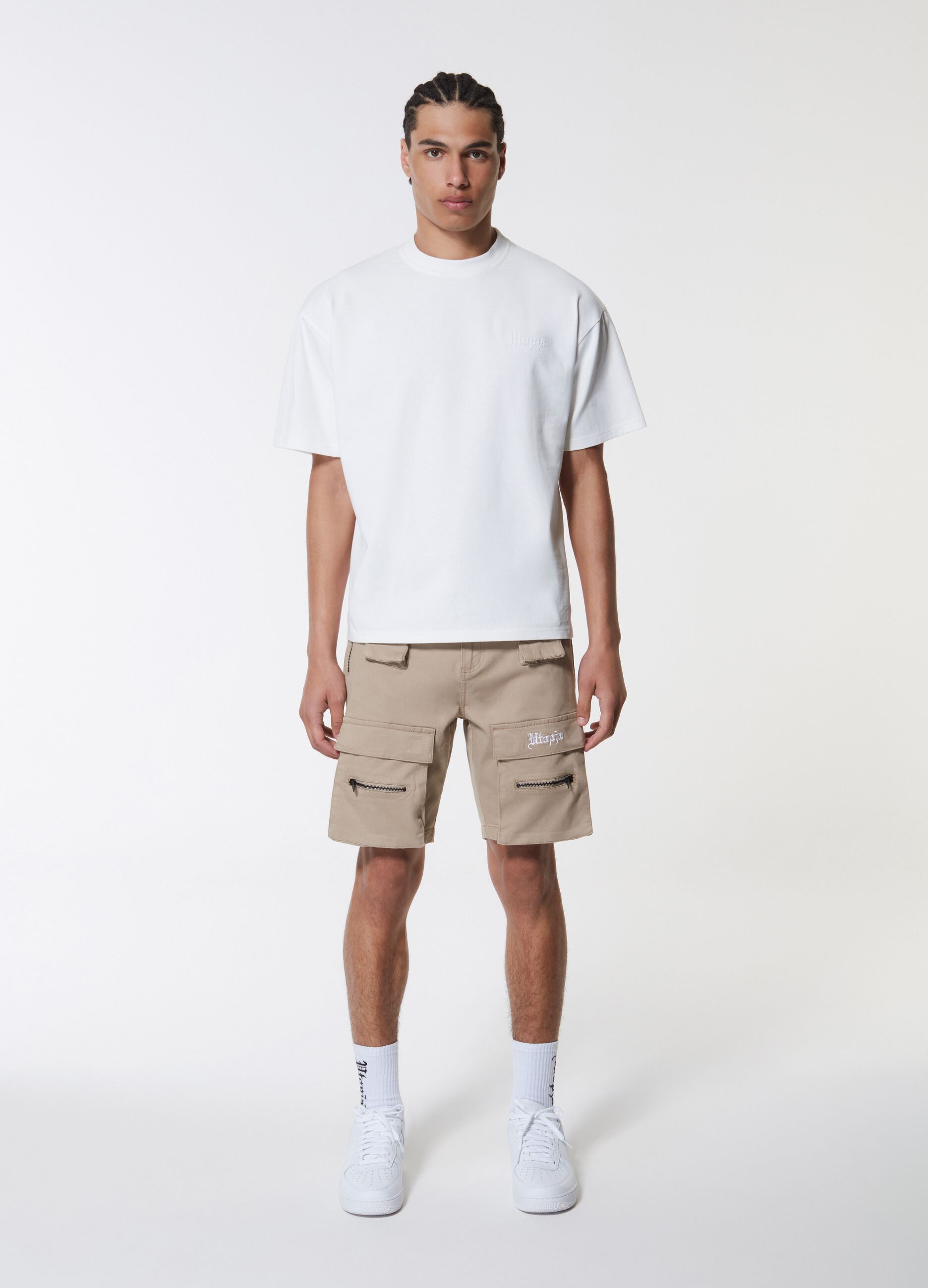 Multi Pocket Cargo Shorts Sand_3