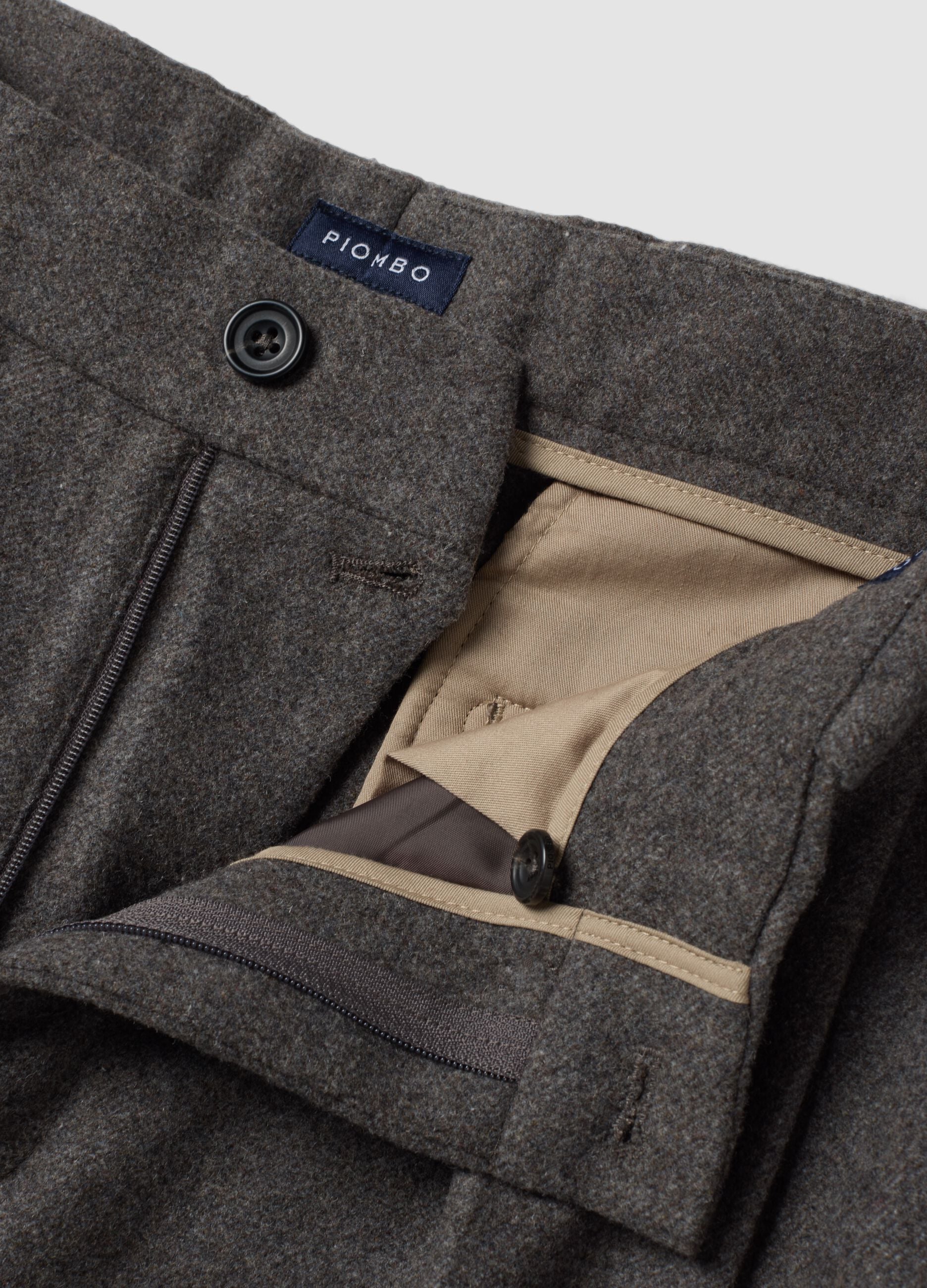 Pantaloni formali grigi in misto lana e viscosa carrot fit