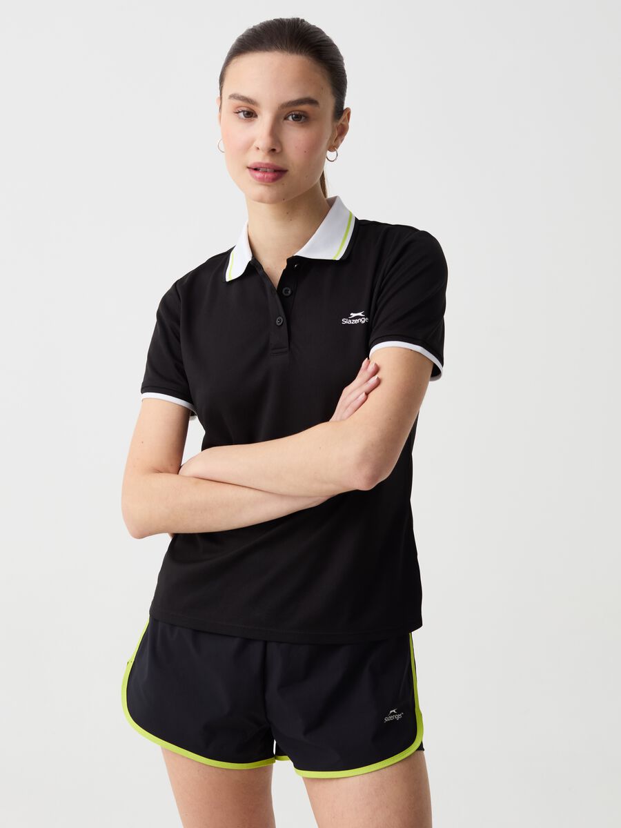 Slazenger tennis polo shirt with striped trims_0