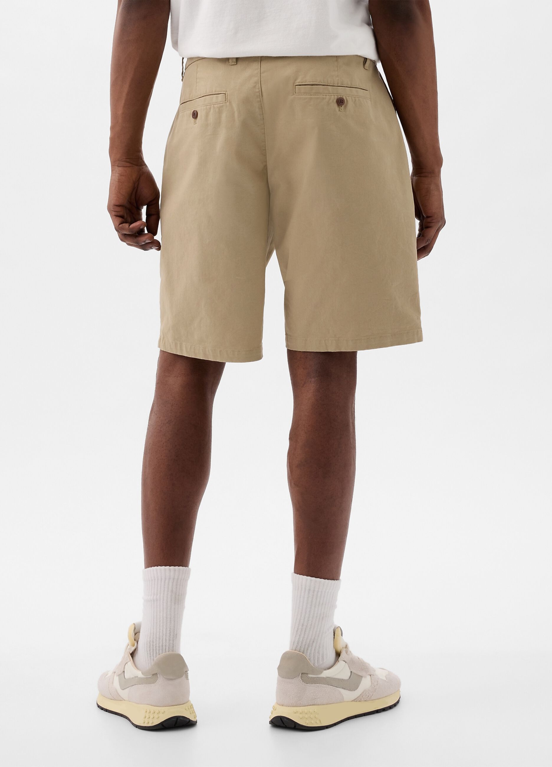 Relaxed-fit Bermuda shorts in stretch cotton