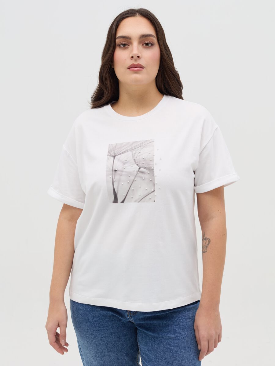 Curvy oversize T-shirt with appliqués_0