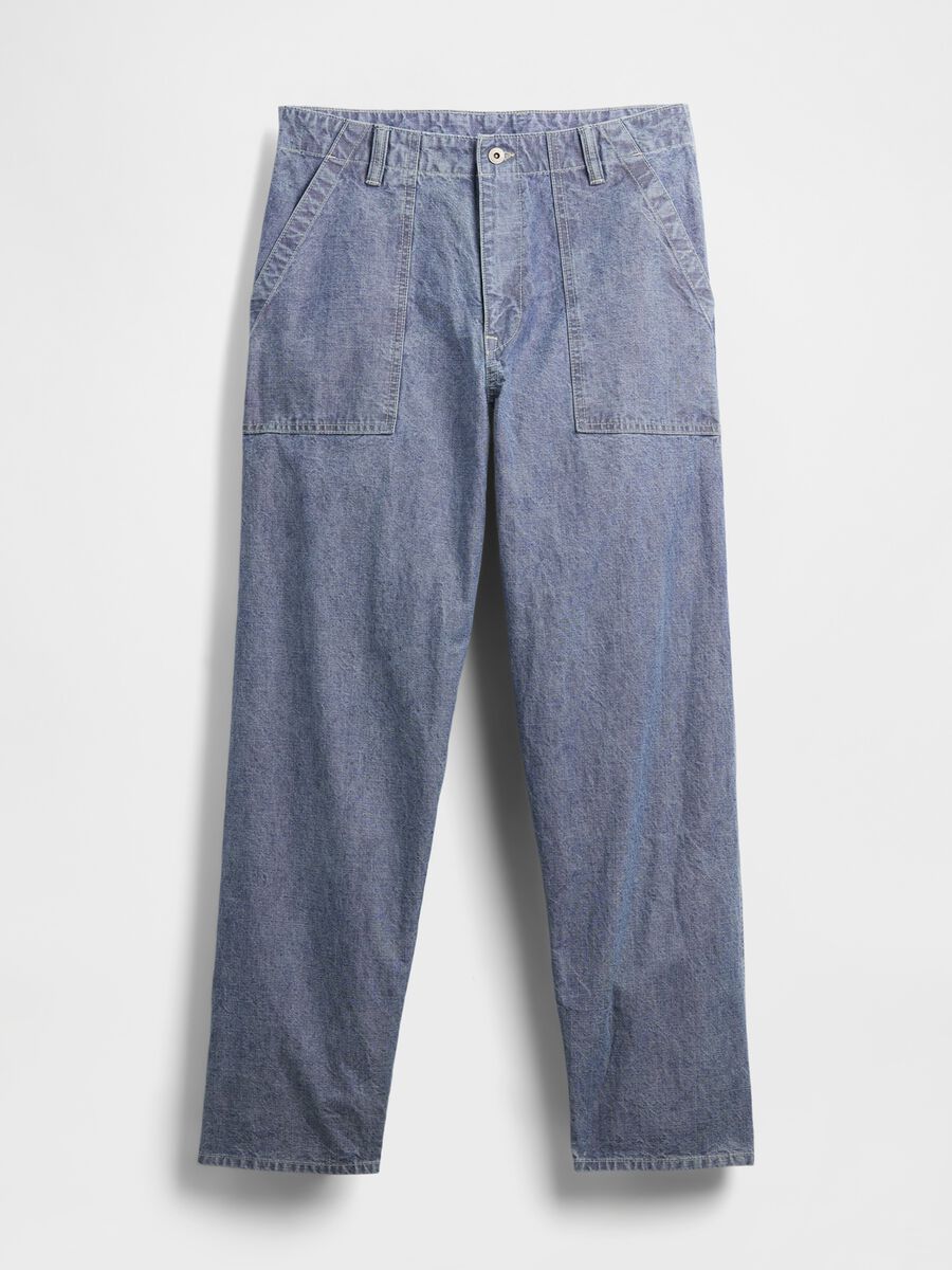 Regular Fit Blue Denim Trousers_4