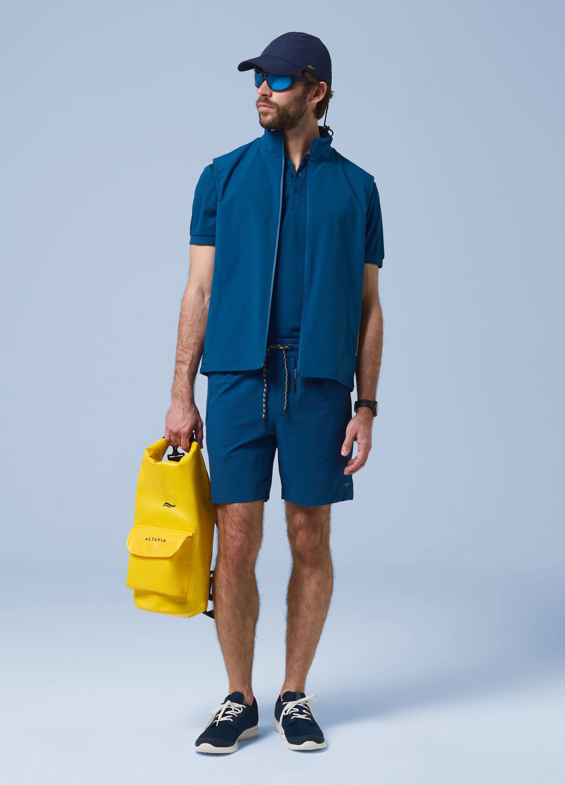 ALTAVIA SAILING blue windproof gilet in stretch fabric with zip